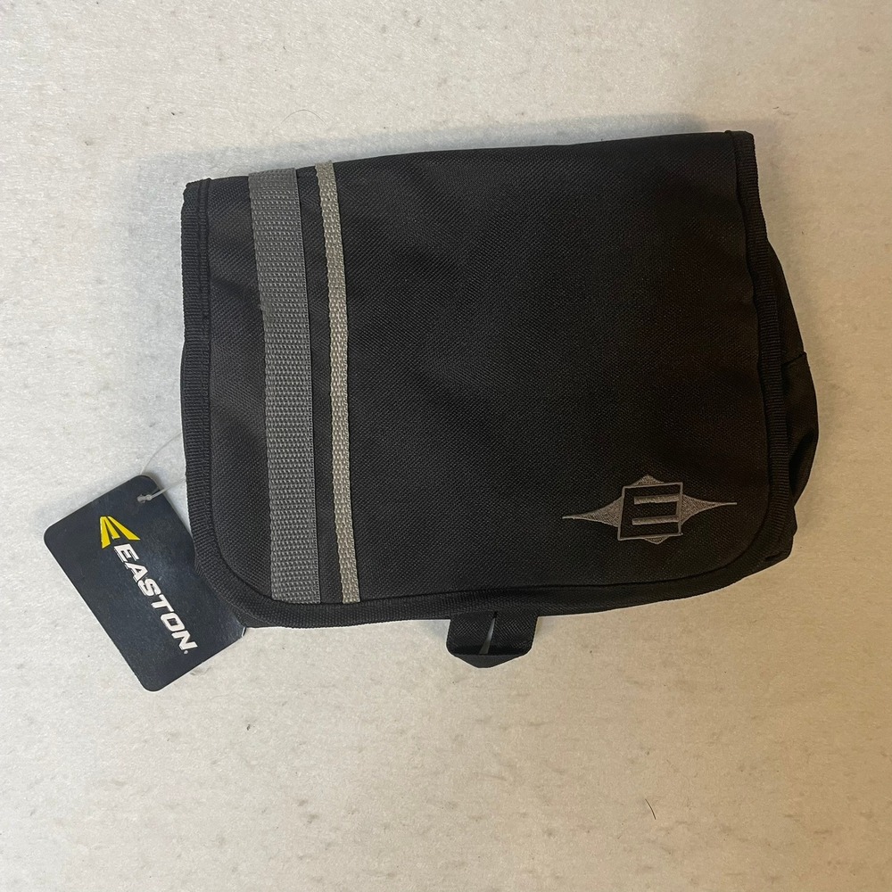 Easton Toiletry Bag Travel Organizer Black Gray Stripes New With Tags‎